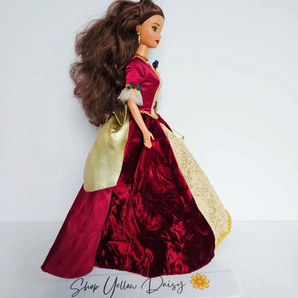 1997 Disney‎ Princess Holiday Belle Beauty and the Beast Barbie EUC #16710 1307 - Picture 6 of 15